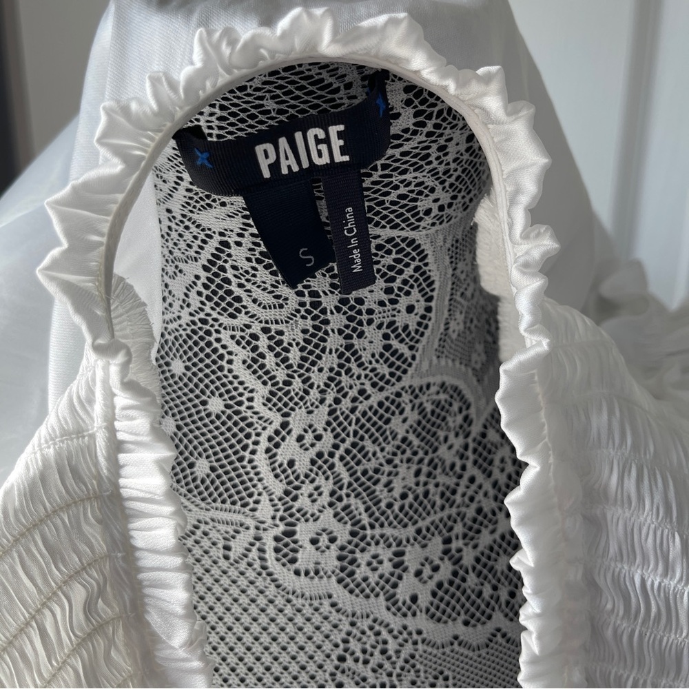 PAIGE Laramie Flutter-Sleeve Top blouse size Small - Picture 10 of 12
